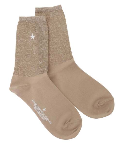 CONVERSE TOKYO（コンバーストウキョウ）の「STAR★ GLITTER SHEER BI-COLOR SOX（ソックス/靴下・レディース・ピンク/シルバー/ブラック/ベージュ・FREE）」の3枚目の写真