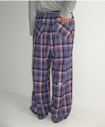 RONRON（ロンロン）の「BACK HEART POCKET CHECK PANTS PURPLE（その他パンツ）」
