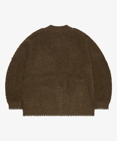 GOLDEN SNSHINE（ゴールデン サンシャイン）の「Wool boucle round neck cardigan_Brown（ニット/セーター・レディース・その他・M/L）」の2枚目の写真
