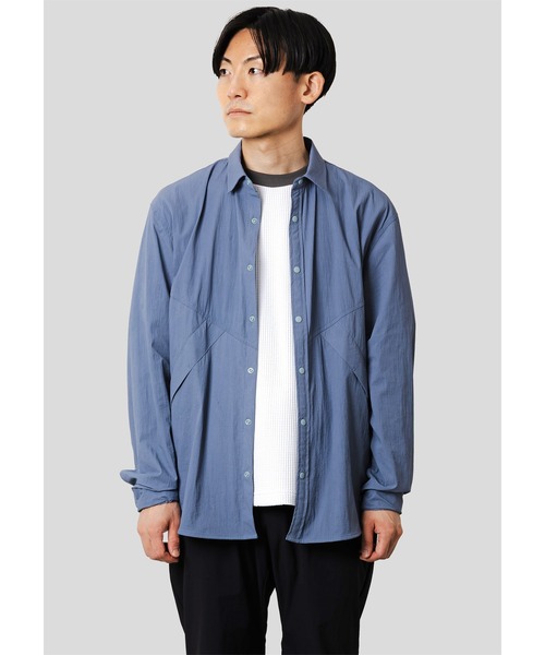 narifuri（ナリフリ）の「アウターライクシャツ（シャツ/ブラウス・メンズ・グレー系/ブルーグレー/ネイビー・SMALL/MEDIUM/LARGE/X-LARGE）」の2枚目の写真