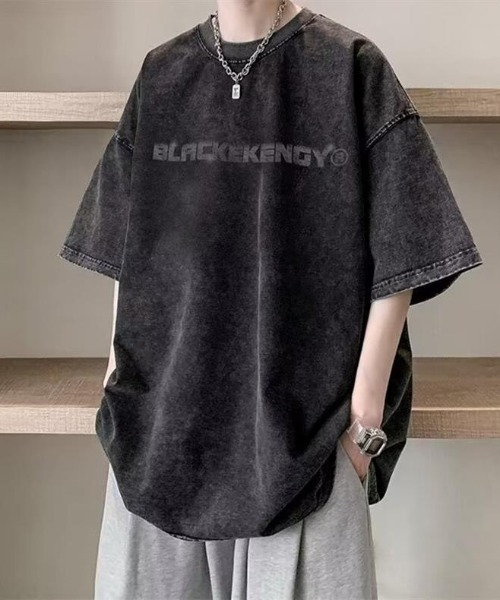 【UNISEX】 винтажный во́йджер стрит‑стронг большой размер футболка‑худи Half‑sleeve