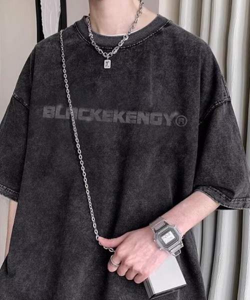 SHEPP(シープ)の「【UNISEX】ヴィンテージ風ウォッシュド加工 ストリート ビッグシルエットT ハーフスリーブ(Tシャツ/カットソー・メンズ・ブラック・M/L)」の10枚目の写真
