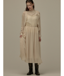 Sheer long dress - Beige