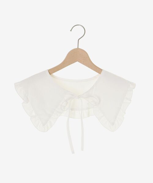 MAJESTIC LEGON（マジェスティックレゴン）の「フリルカラーセットニットカーディガン（カーディガン/ボレロ・レディース・ネイビー/アイボリー/グレー・MEDIUM）」の12枚目の写真