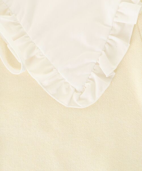 MAJESTIC LEGON（マジェスティックレゴン）の「フリルカラーセットニットカーディガン（カーディガン/ボレロ・レディース・ネイビー/アイボリー/グレー・MEDIUM）」の14枚目の写真