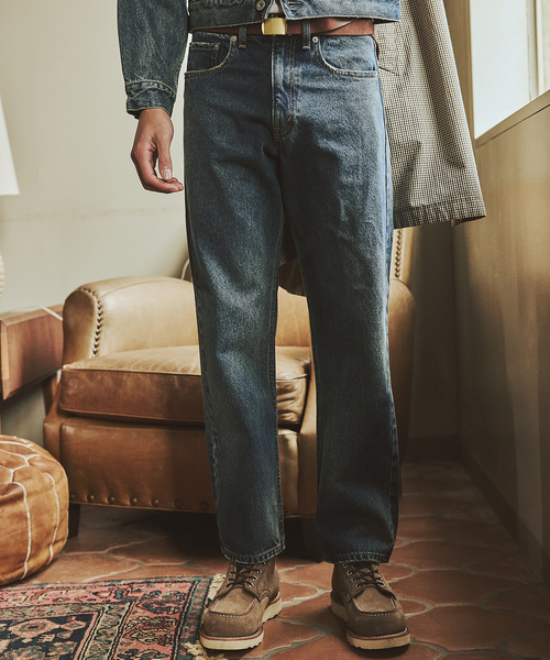 JOURNAL STANDARD（ジャーナルスタンダード）の「セミタイトストレート デニム パンツ LOT200-0658（デニムパンツ・メンズ・コバルトブルー/ライトグレー・SMALL/MEDIUM/LARGE）」の4枚目の写真