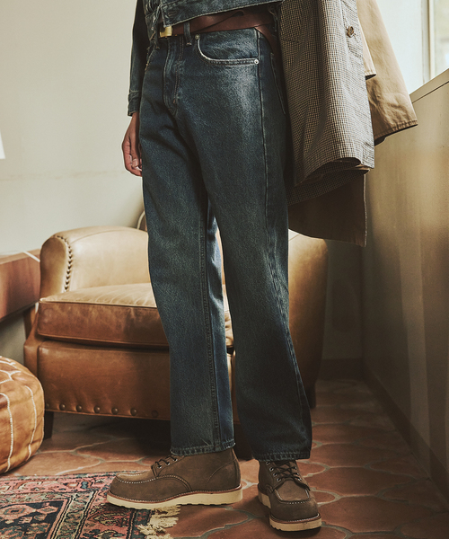 JOURNAL STANDARD（ジャーナルスタンダード）の「セミタイトストレート デニム パンツ LOT200-0658（デニムパンツ・メンズ・コバルトブルー/ライトグレー・SMALL/MEDIUM/LARGE）」の5枚目の写真