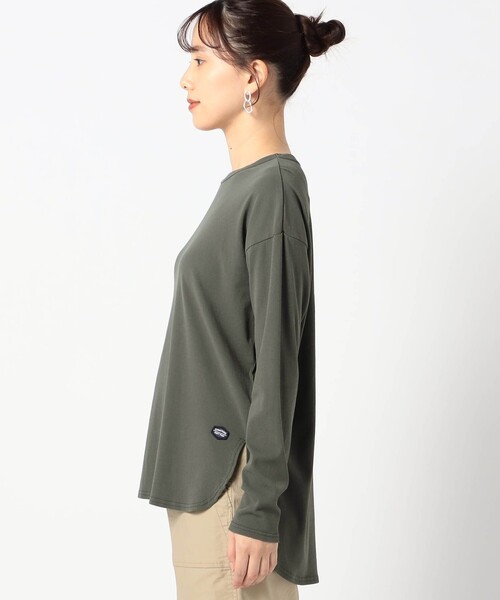 Grand PARK(グランドパーク)の「【日本製】長袖 裾ラウンドカットソー(Tシャツ/カットソー・レディース・ホワイト/チャコールグレー・FREE)」の6枚目の写真