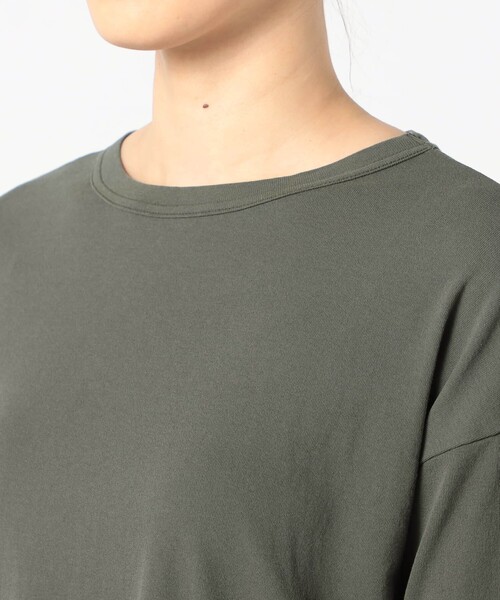 Grand PARK(グランドパーク)の「【日本製】長袖 裾ラウンドカットソー(Tシャツ/カットソー・レディース・ホワイト/チャコールグレー・FREE)」の7枚目の写真