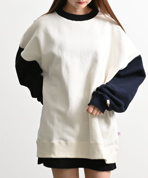 Goodwear（グッドウェア）の「『Goodwear/グッドウェア』別注USAコットンビッグシルエットクルーネック長袖トレーナー（スウェット・メンズ・グレー/ブラック/オフホワイト・M/L）」の2枚目の写真