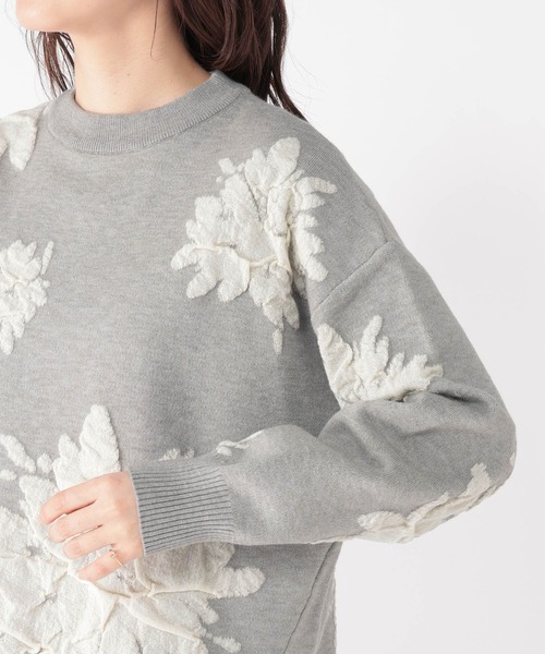 studio CLIP（スタディオクリップ）の「14ゲージフラワーフクレジャガードニット×インナーセット（ニット/セーター・レディース・ライトグレー/ライトベージュ/オフホワイト・FREE）」の20枚目の写真