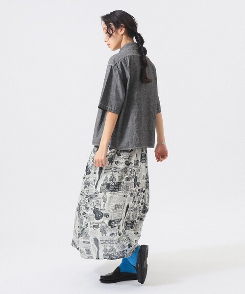 BEAMS BOY(ビームスボーイ)の「シャンブレー ショートスリーブ(シャツ/ブラウス・レディース・ブラック/インディゴブルー・2/1)」の3枚目の写真