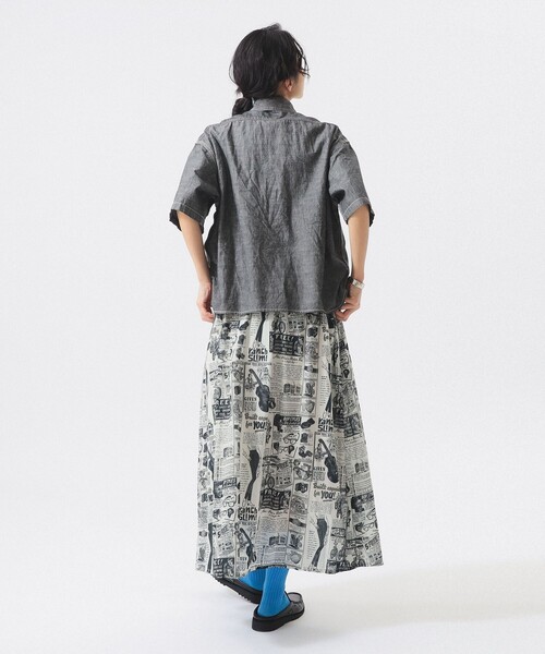 BEAMS BOY(ビームスボーイ)の「シャンブレー ショートスリーブ(シャツ/ブラウス・レディース・ブラック/インディゴブルー・2/1)」の4枚目の写真