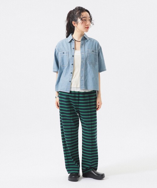 BEAMS BOY(ビームスボーイ)の「シャンブレー ショートスリーブ(シャツ/ブラウス・レディース・ブラック/インディゴブルー・2/1)」の6枚目の写真