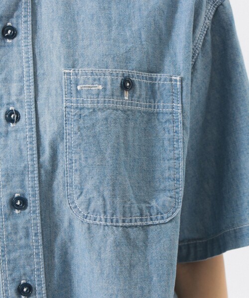 BEAMS BOY(ビームスボーイ)の「シャンブレー ショートスリーブ(シャツ/ブラウス・レディース・ブラック/インディゴブルー・2/1)」の11枚目の写真