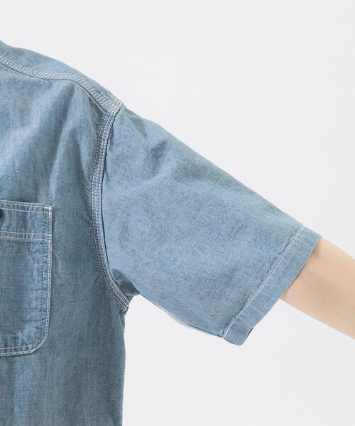 BEAMS BOY(ビームスボーイ)の「シャンブレー ショートスリーブ(シャツ/ブラウス・レディース・ブラック/インディゴブルー・2/1)」の12枚目の写真