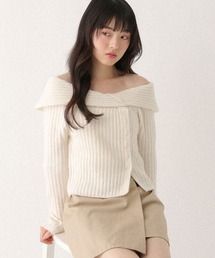ツイストオフショルニット　645569