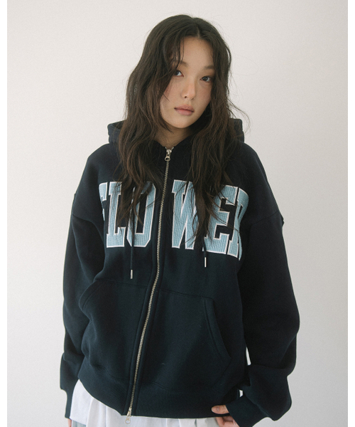 HAVISM（ヘビズム）の「CORDUROY FLOWER ZIP UP HOOD(NAVY)（パーカー・レディース・その他・ONE SIZE）」の6枚目の写真