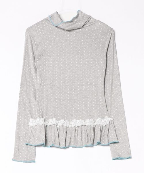 Nia(ニア)の「Nia(ニア)/【ウィッシュコアアイテム】ドット柄 ペプラムトップス(Tシャツ/カットソー・レディース・グレー・LARGE/MEDIUM/SMALL)」の12枚目の写真