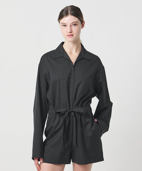 LOEFF（ロエフ）の「＜LOEFF＞ショート オールインワン（つなぎ/オールインワン・レディース・ダークグレー/ダークブラウン・0/1）」の3枚目の写真