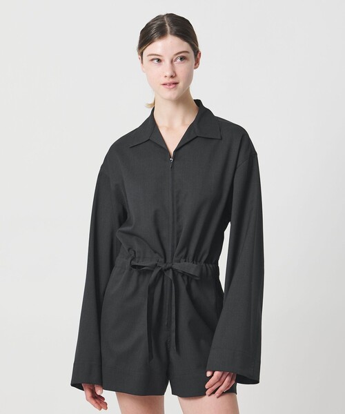 LOEFF（ロエフ）の「＜LOEFF＞ショート オールインワン（つなぎ/オールインワン・レディース・ダークグレー/ダークブラウン・0/1）」の4枚目の写真