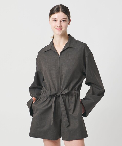 LOEFF（ロエフ）の「＜LOEFF＞ショート オールインワン（つなぎ/オールインワン・レディース・ダークグレー/ダークブラウン・0/1）」の6枚目の写真