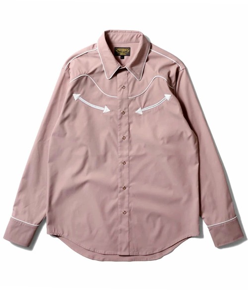 HOUSTON（ヒューストン）の「［UNIVERD72/ユニバード］TWILL WESTERN SHIRT ポリツイル ウエスタンシャツ（シャツ/ブラウス・メンズ・オフホワイト/ブルー/ブラック/ベージュ/ピンク・M/L/XL）」の5枚目の写真