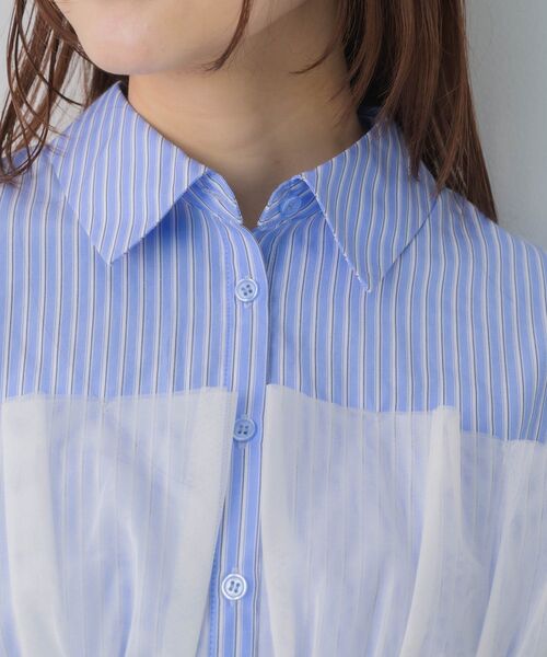 RETRO GIRL(レトロガール)の「チュールドッキングSH(シャツ/ブラウス・レディース・ライトグレー/オフホワイト/ブルー系その他・FREE)」の15枚目の写真