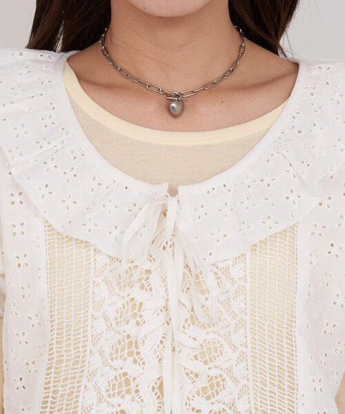 CIAOPANIC(チャオパニック)の「【She desires…】レースアップパフスリーブブラウス(シャツ/ブラウス・レディース・ホワイト・ONE SIZE)」の16枚目の写真