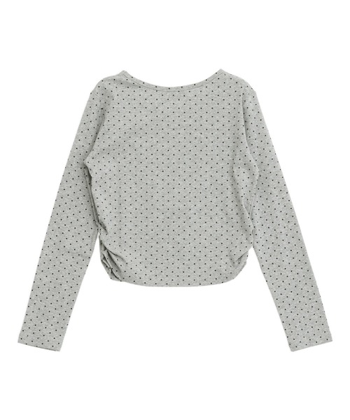 ANAP(アナップ)の「ドット柄サイドギャザーナンバリングロンT(Tシャツ/カットソー・レディース・グレー/オフホワイト・F)」の12枚目の写真
