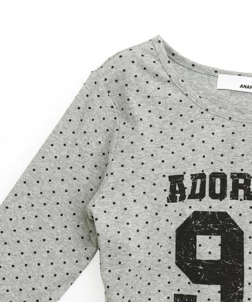 ANAP(アナップ)の「ドット柄サイドギャザーナンバリングロンT(Tシャツ/カットソー・レディース・グレー/オフホワイト・F)」の16枚目の写真