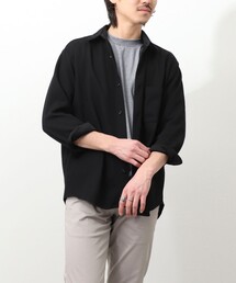 メランジカノコ レギュラーカラーシャツブルゾン