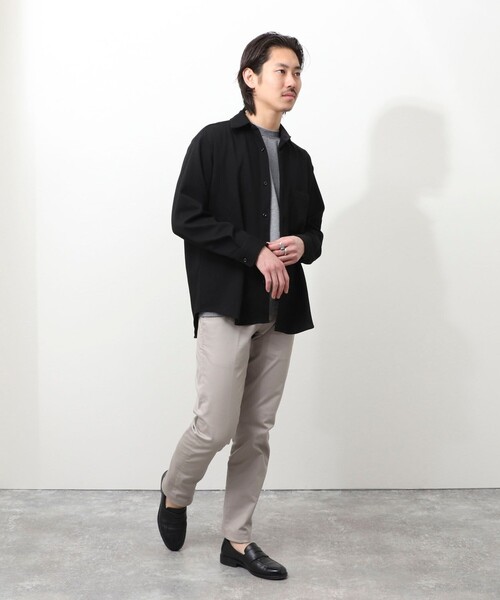 NOLLEY'S LIGHT(ノーリーズライト)の「メランジカノコ レギュラーカラーシャツブルゾン(シャツ/ブラウス・メンズ・ブラック/グレー/ネイビー・M/L)」の7枚目の写真