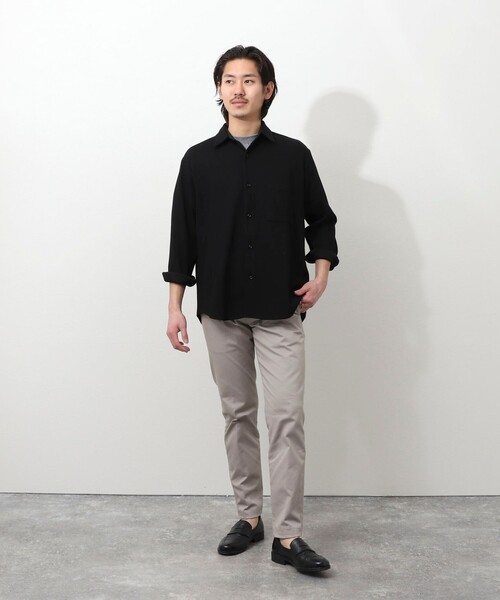 NOLLEY'S LIGHT(ノーリーズライト)の「メランジカノコ レギュラーカラーシャツブルゾン(シャツ/ブラウス・メンズ・ブラック/グレー/ネイビー・M/L)」の9枚目の写真