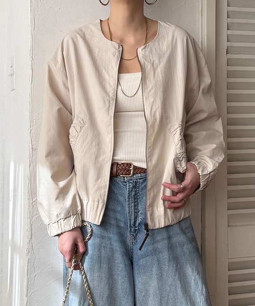 LBC(エルビーシー)の「ナイロンシャーリングブルゾン(ブルゾン・レディース・カーキ/チャコール/オフホワイト・L/M)」の2枚目の写真