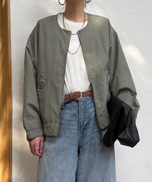 LBC(エルビーシー)の「ナイロンシャーリングブルゾン(ブルゾン・レディース・カーキ/チャコール/オフホワイト・L/M)」の6枚目の写真