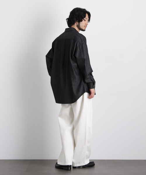 NANO universe(ナノユニバース)の「6.5oz リラックスデニムシャツ 長袖(シャツ/ブラウス・メンズ・ブルー/グレー/ブラック・L/M/S)」の17枚目の写真