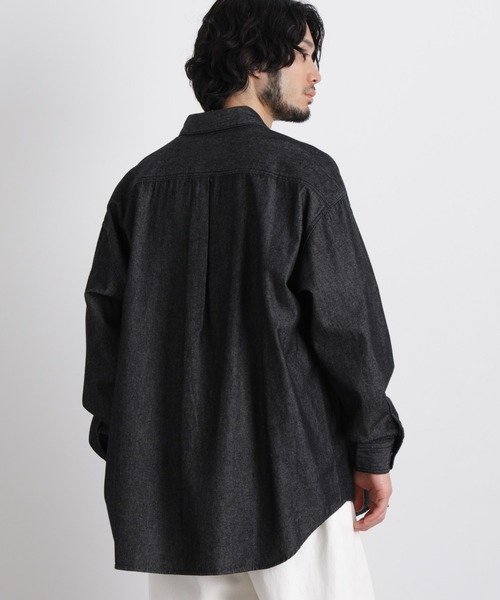 NANO universe(ナノユニバース)の「6.5oz リラックスデニムシャツ 長袖(シャツ/ブラウス・メンズ・ブルー/グレー/ブラック・L/M/S)」の13枚目の写真