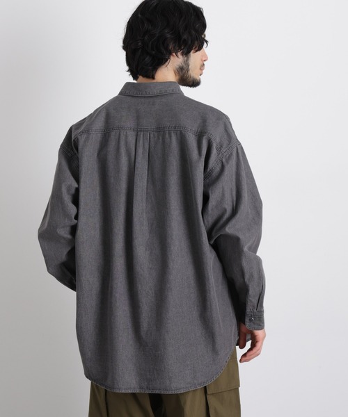 NANO universe(ナノユニバース)の「6.5oz リラックスデニムシャツ 長袖(シャツ/ブラウス・メンズ・ブルー/グレー/ブラック・L/M/S)」の6枚目の写真