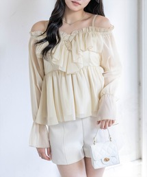 clear（クリア）の「フロントフリルオフショル長袖ブラウス[大人 フェミニン 上品]≪新作≫（シャツ/ブラウス）」