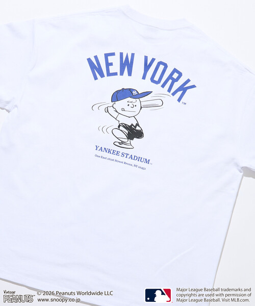 Лимитированная коллекция PEANUTS×MLB — футболка Big Shield Et Badge, Yankees