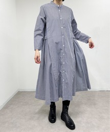 vent blanc（ヴァンブラン）の「vent blanc ヴァンブラン  コットン タック＆ギャザー デザインワンピース（ワンピース）」