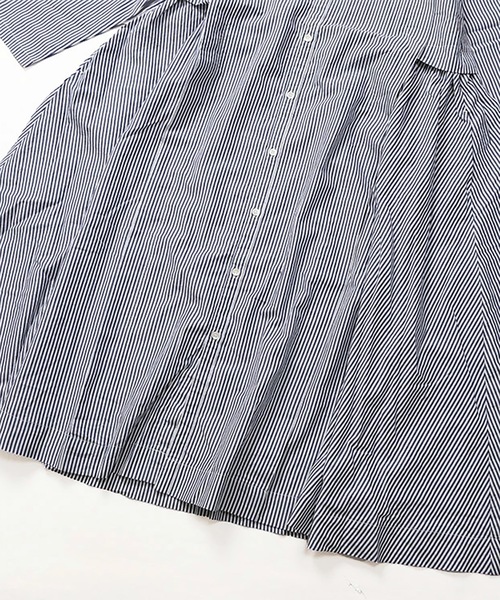 vent blanc(ヴァンブラン)の「vent blanc ヴァンブラン コットン タック&ギャザー デザインワンピース(ワンピース・レディース・チェック/ストライプ/ネイビー・FREE)」の21枚目の写真