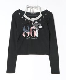 GORGE（ゴージ）の「《ホルターネック・フラッグロゴ》カットソー/ストリート×Y2K/春夏秋/全2色（Tシャツ/カットソー）」