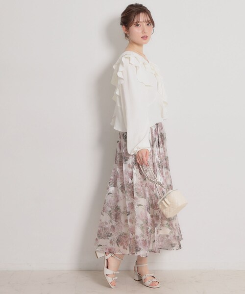 couture brooch（クチュールブローチ）の「ラッフルショートブラウス（シャツ/ブラウス・レディース・カーキ/ブラック/オフホワイト・38/40）」の14枚目の写真