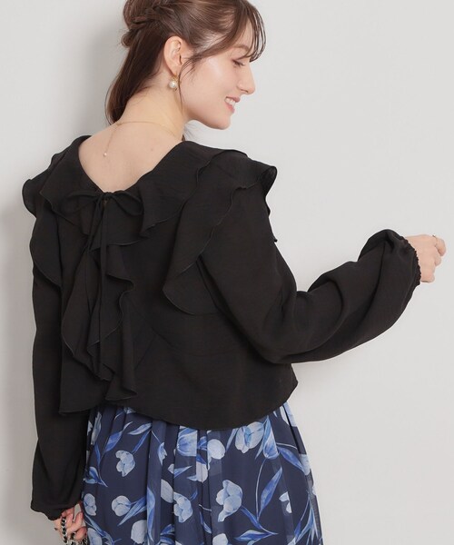 couture brooch（クチュールブローチ）の「ラッフルショートブラウス（シャツ/ブラウス・レディース・カーキ/ブラック/オフホワイト・38/40）」の20枚目の写真