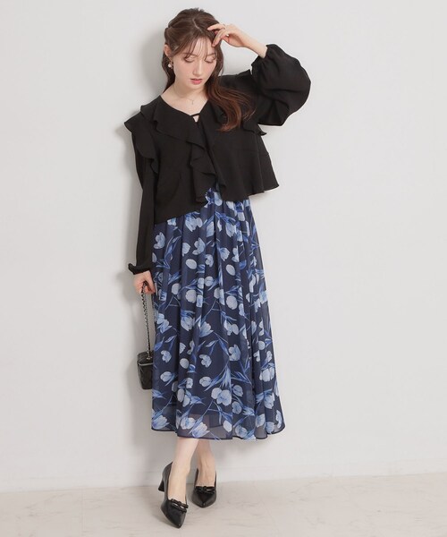 couture brooch（クチュールブローチ）の「ラッフルショートブラウス（シャツ/ブラウス・レディース・カーキ/ブラック/オフホワイト・38/40）」の21枚目の写真