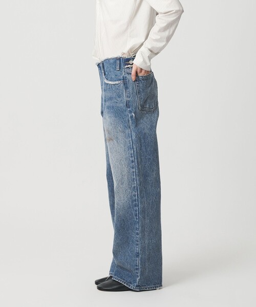 ATTISESSION（アティセッション）の「＜ATTISESSION＞5ポケット ダメージ  デニム パンツ（デニムパンツ・レディース・コバルトブルー・36/38）」の2枚目の写真