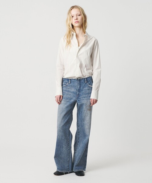 ATTISESSION（アティセッション）の「＜ATTISESSION＞5ポケット ダメージ  デニム パンツ（デニムパンツ・レディース・コバルトブルー・36/38）」の3枚目の写真