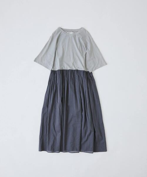 conges payes ADIEU TRISTESSE(コンジェ ペイエ アデュートリステス)の「2重布帛ドルマンスリーブワンピース(ワンピース・レディース・ブルー/ブラック/ミント・FREE)」の3枚目の写真